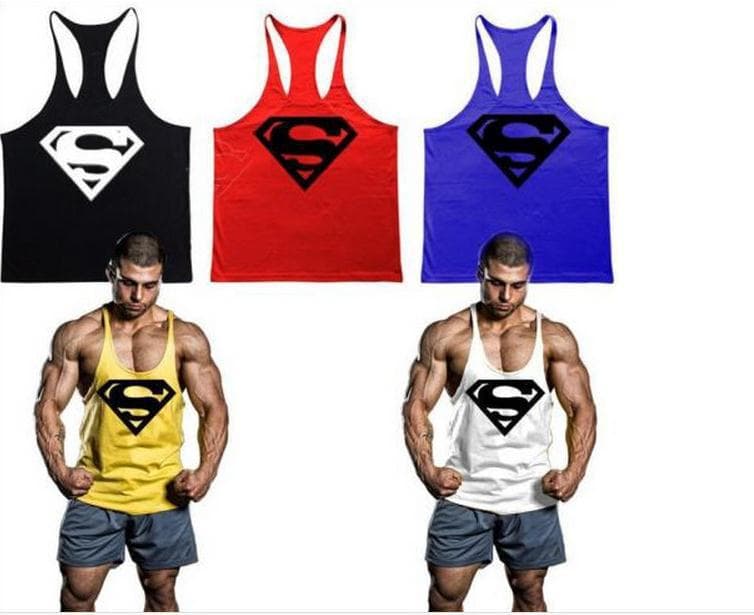 AliExpress eBay Men's Fitness Superman Cotton Tank Top Sports Muscle Vest