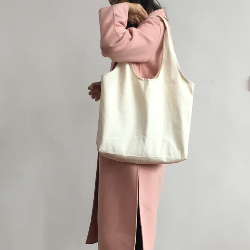 Blank Korean Style Simple Large Capacity Fresh Literary Canvas Bag Women's Large Shoulder Bag