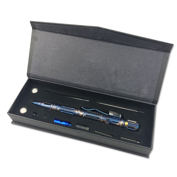 Tactical Pen, Outdoor Multi-Functional Stainless Steel Color-Plated Titanium Defense Weapon, Military Fan Equipment, Women's Anti-Wolf Self-Defense Supplies