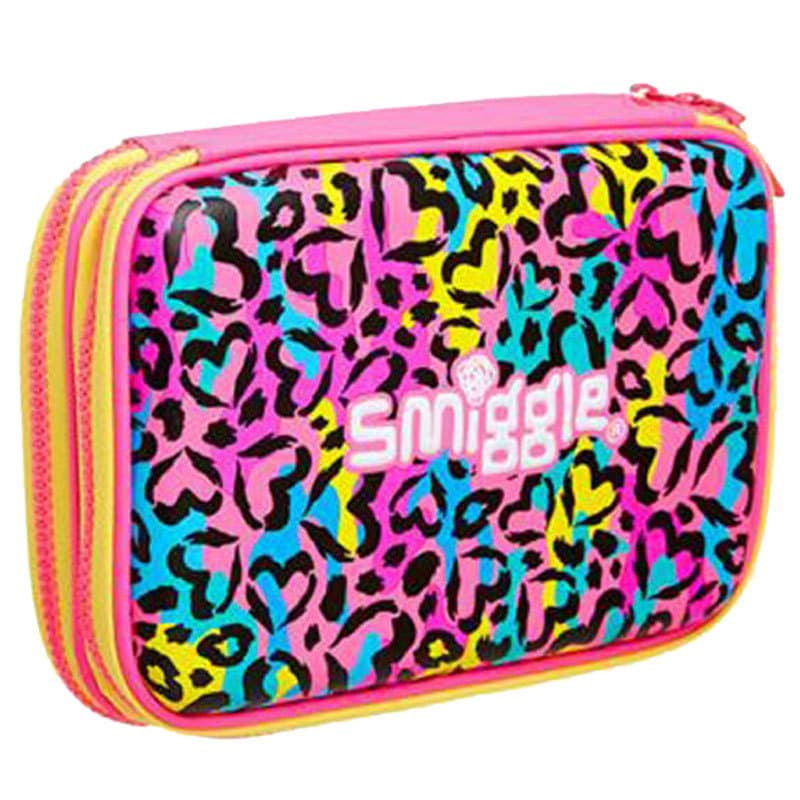 Smiggle pencil case factory supply embossed PU square storage bag pencil case