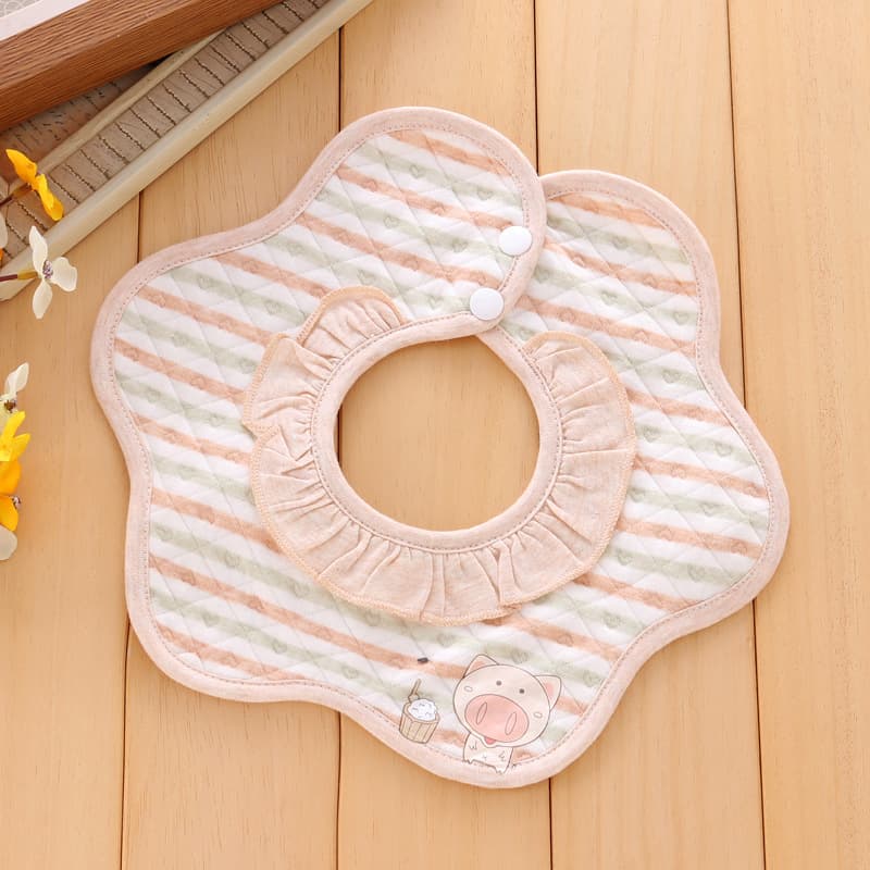 Silver Spoon Autumn/Winter New Drool Cloths, Warm Pure Cotton Bibs, 360-Degree Waterproof Bibs for Infants