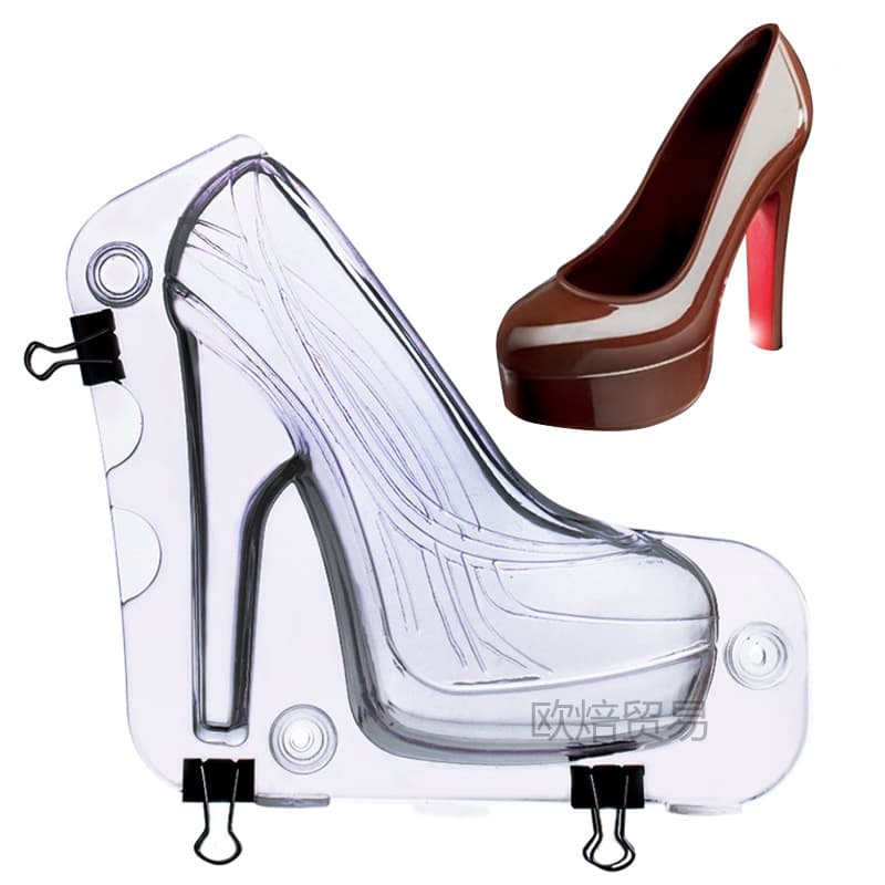 Thick Sole Women's High Heel Shoe Chocolate Mold Hard Plastic Clear Chocolate Mold Factory Direct Supply Large Size