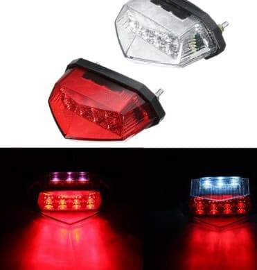 Electric Motorcycle Cruiser Beach Car LED Tail Light Modification Assembly Universal Multifunctional Pointed Style Without Bracket