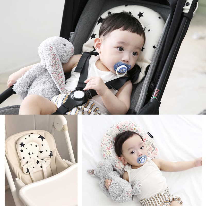 Cross-Border Hot Selling Baby Pillow for Head Shaping and Anti-Flat Head, Stroller Pillow with Fixed Backrest and Neck Support