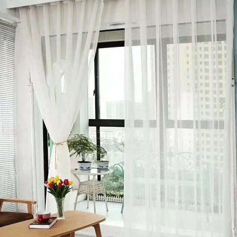 Curtain Manufacturer White Engineering Screen Mesh Cross Hemp Engineering Screen Mesh Bay Window Light-Transmitting Coarse Hemp Natural