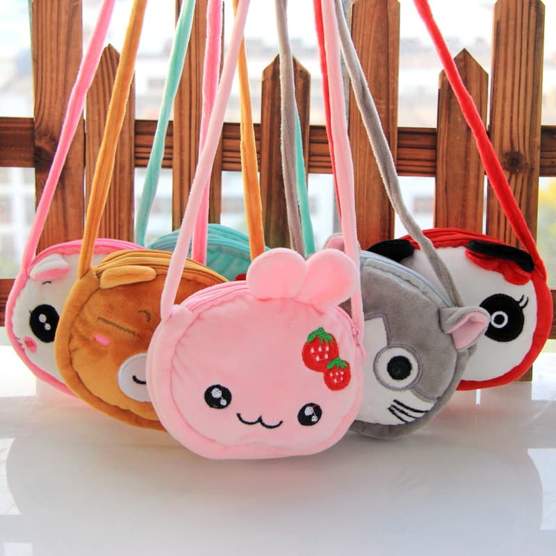 New and Classic Patterns Cartoon Cute Rabbit Panda Double Zipper Adorable Children's Snack Bag Small Crossbody Bag