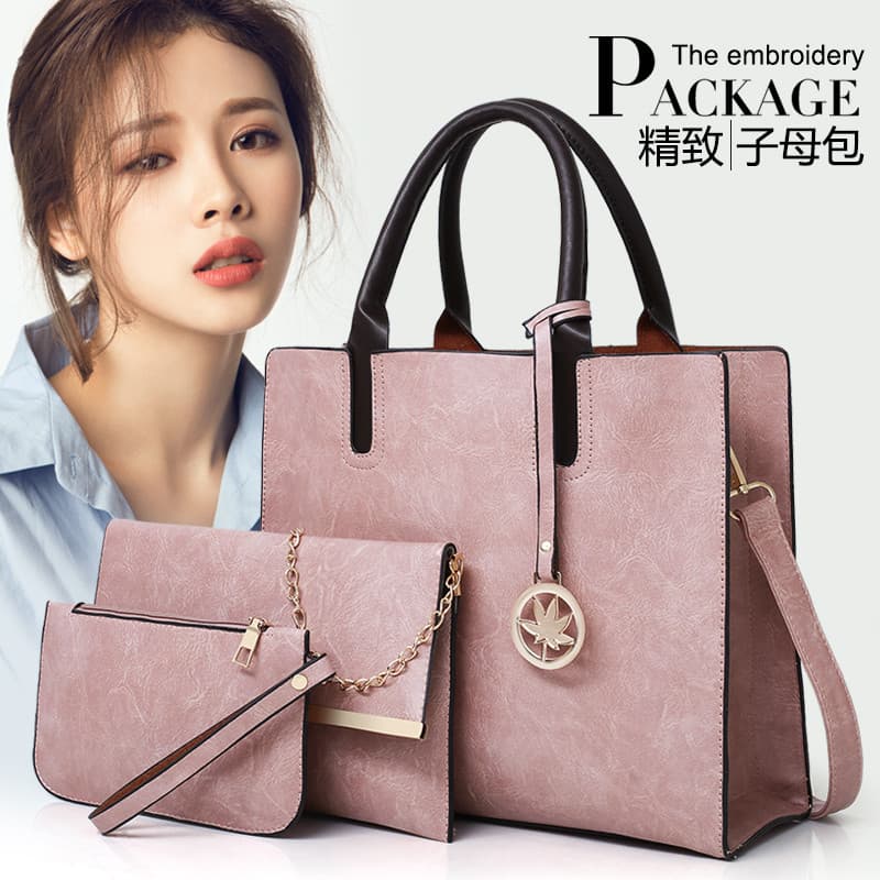 2020 New Women's Mother-Daughter Bag PU Women's Bag European and American Simple Large Bag Multi-Piece Set Crossbody Bag Fashion Spring Summer