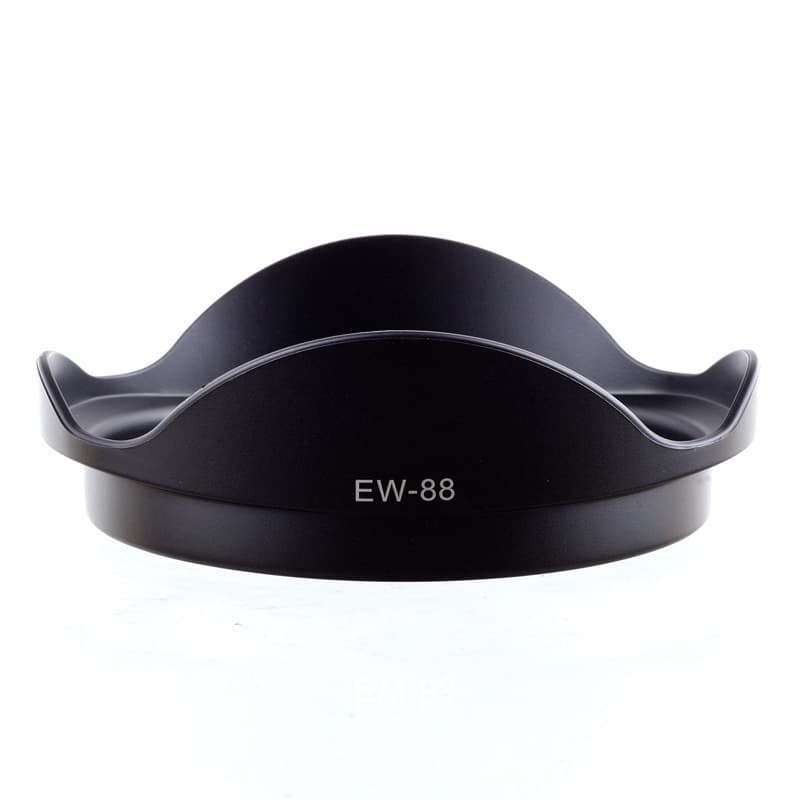 The EW-88 lens hood is compatible with the Canon 16-35mm f/2.8L II lens mount and features a reverse-mount design (82mm).