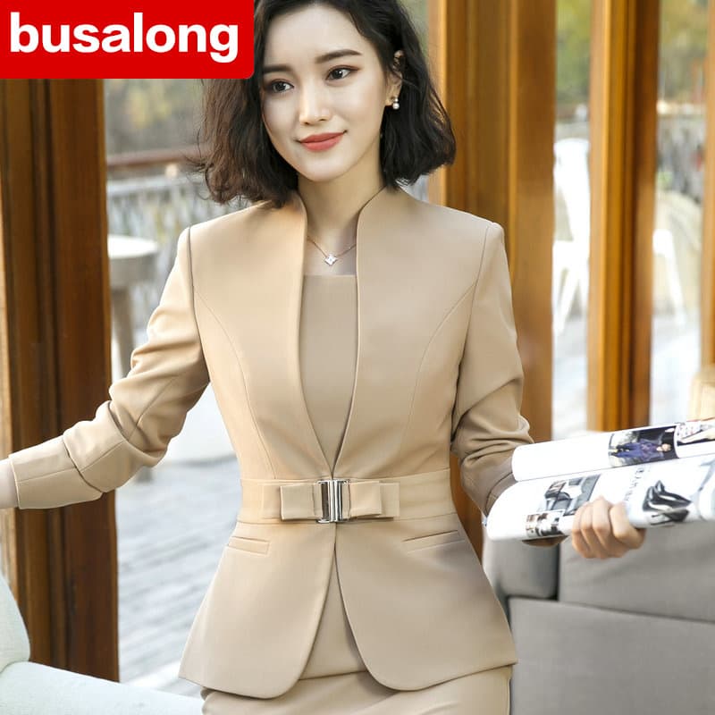 Autumn and winter hot-selling long-sleeved business attire women's skirts and trousers interview sales formal suits OL work clothes 1806