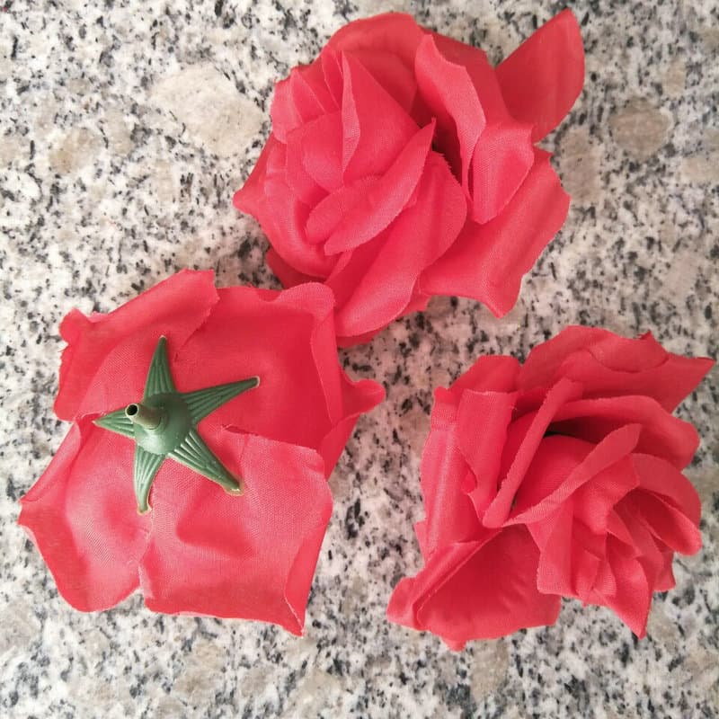 Factory Supply Wedding Decoration Silk Cloth Flower Head Curl Rose Flower Ball Style Wedding Decoration