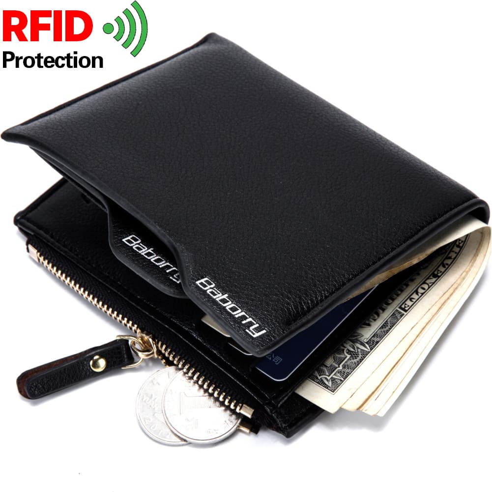 Anti-magnetic RFID Blocking Men's New Wallet Card Holder Wholesale Short Wallet for Men