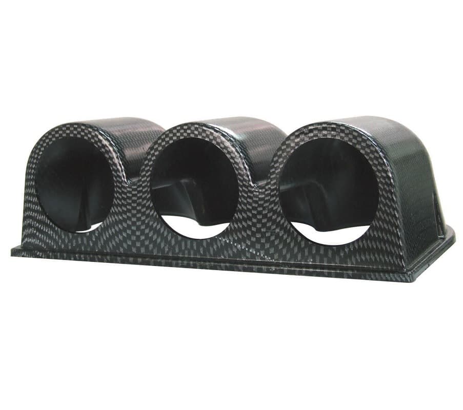 Three-hole car gauge holder 52mm 60mm chrome carbon pattern matte black seated car gauge cover gauge bracket