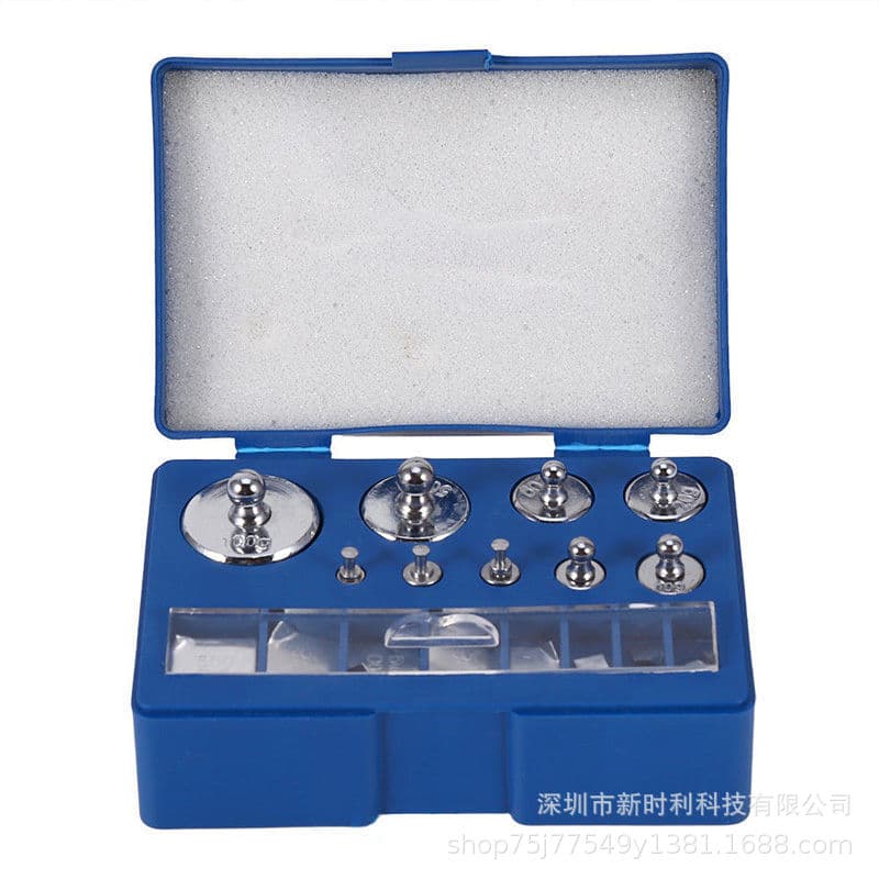 17-Piece 10mg-100g Student Set Weights, Steel Chrome-Plated Standard Weights