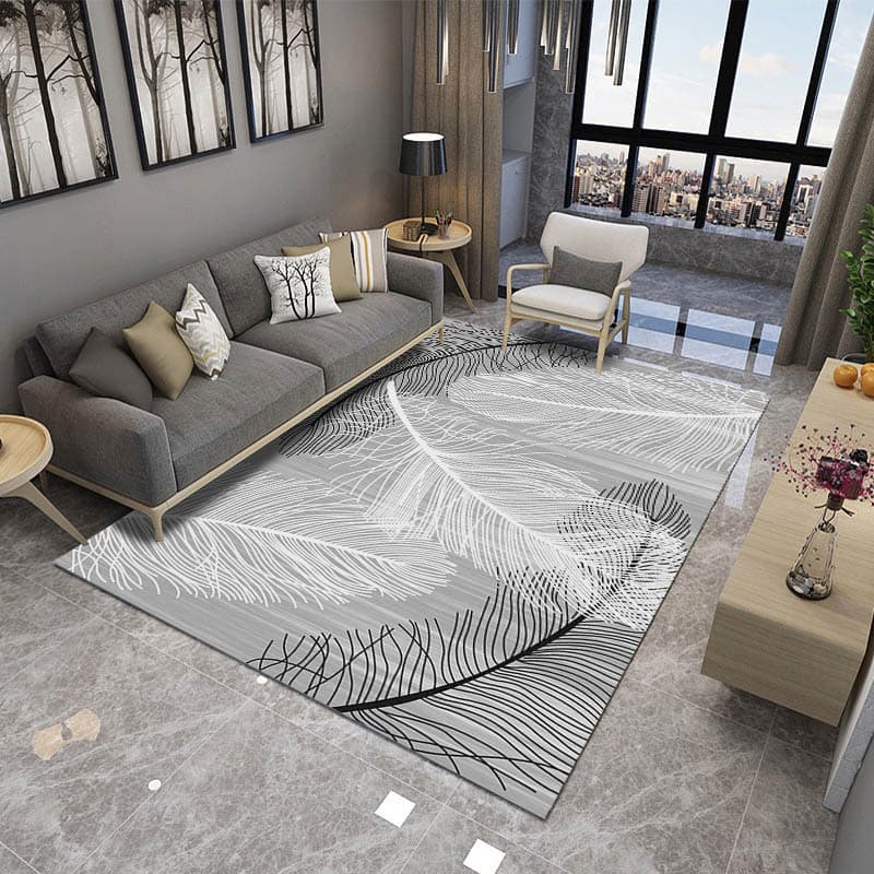 Simple Modern Feather Living Room Bedroom Carpet, Children's Bedside Rug, Sample Room Window Mat, Floor Mat Carpet Rug