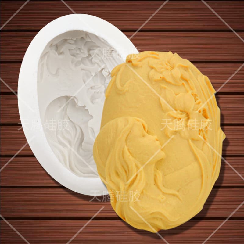 Long Hair Girl DIY Silicone Mold Handmade Sugar Cake Soap Flower Pattern Baking Tool Irregular Shape Kitchen Gadget