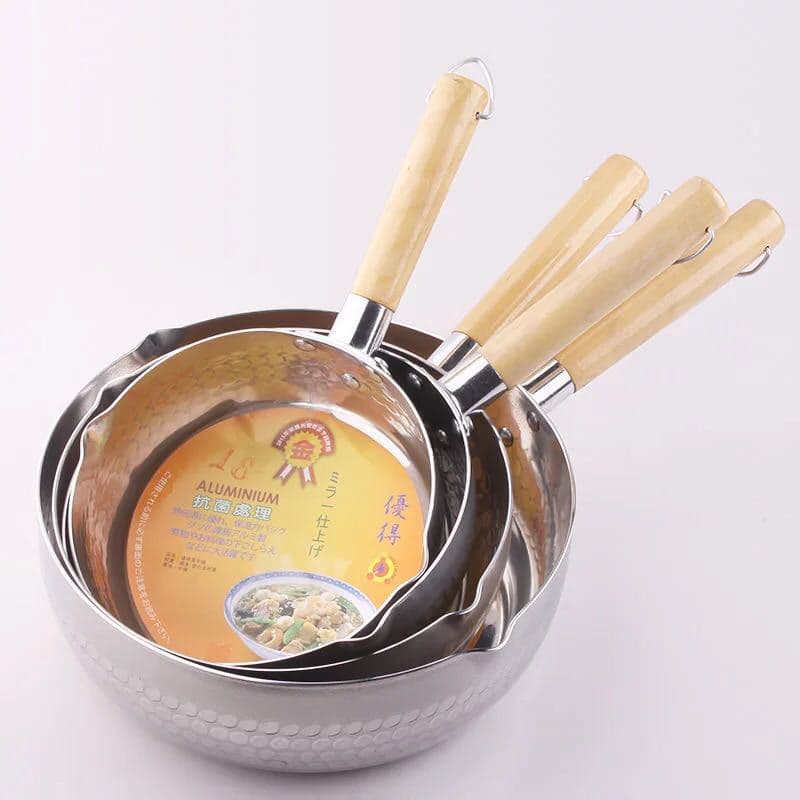 Thickened aluminum single-handle milk pot, porridge pot, noodle cooker, sauce pot, Yukihira pan, non-stick pan, flat pan, Korean style.