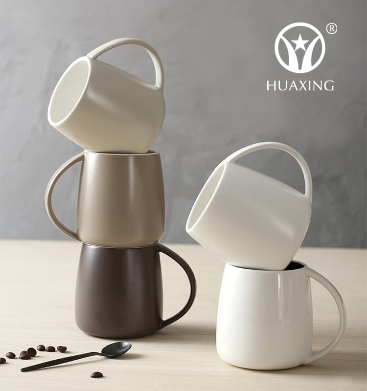 Ceramic Mug Creative Handle Office Couple Meeting Cup Large Capacity Simple Water Cup