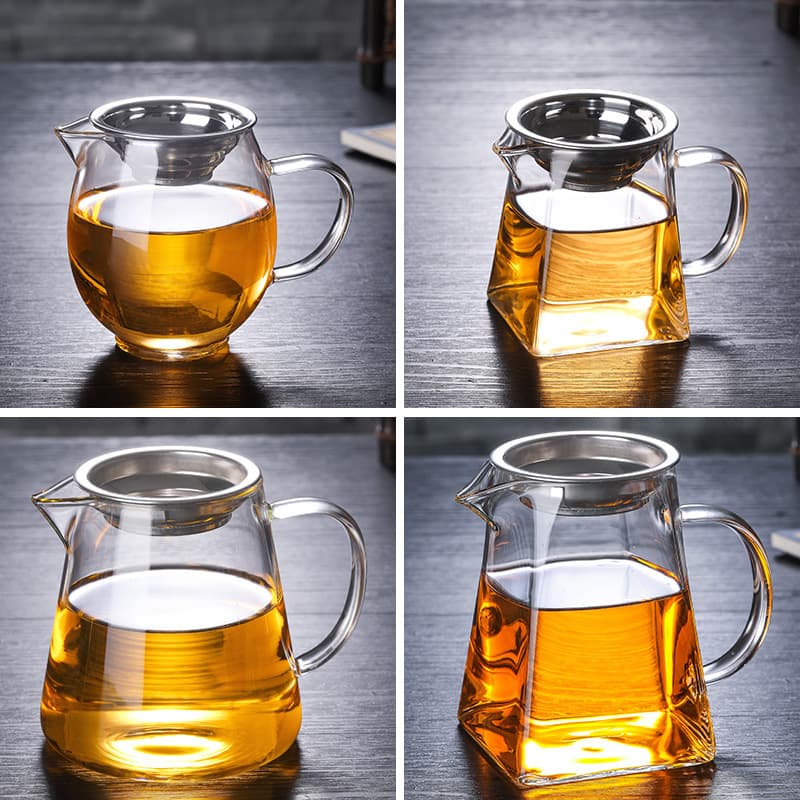 Manufacturer wholesale glass fair cup square male cup tea dispenser with tea leakage tea sea Kungfu tea ceremony accessories