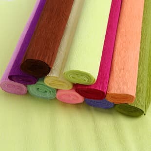 Colored Handmade Crepe Paper DIY Paper Flower Material Paper Rose Stretch Paper Curling Paper Kindergarten Handcraft