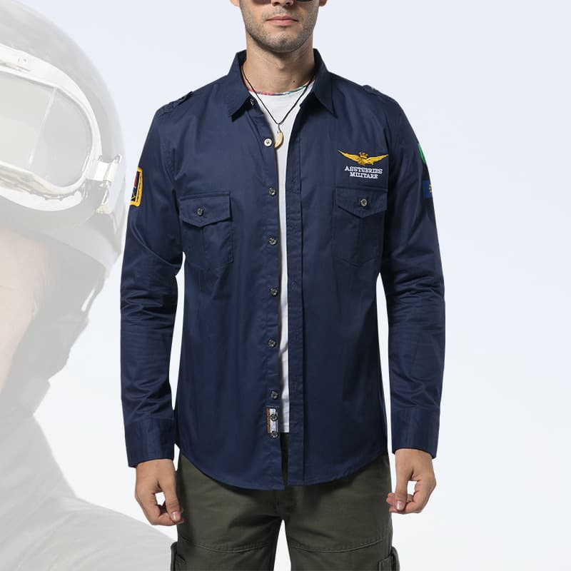 2022 Men's Long Sleeve Fall New Arrival Fleece-Lined Shirt Men's European and American Plus Size Fashion Brand Shirt