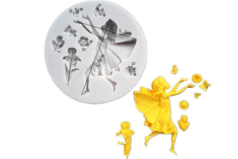 Flower Fairy Chocolate Cake Baking Silicone Mold for Little Girls Clay Decoration Flowers Butterfly Fondant Mold