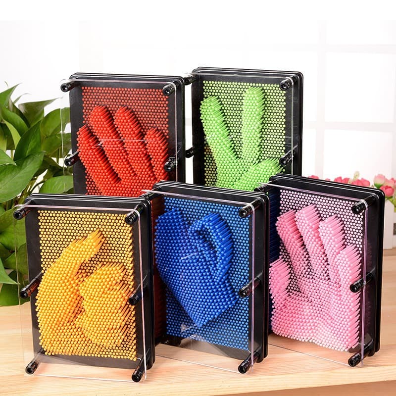 TikTok Toy 3D Clone Hand Mold Face Print Magic Needle Painting, Three-Dimensional Pin Art Handprint, Adult/Children Small Toy