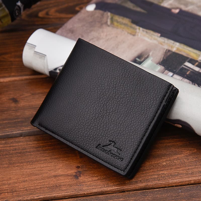 CroppedUnique Men's Wallet Simple Korean Style Leather Clip Ticket Holder Multi-Card Slot Direct Factory Supply