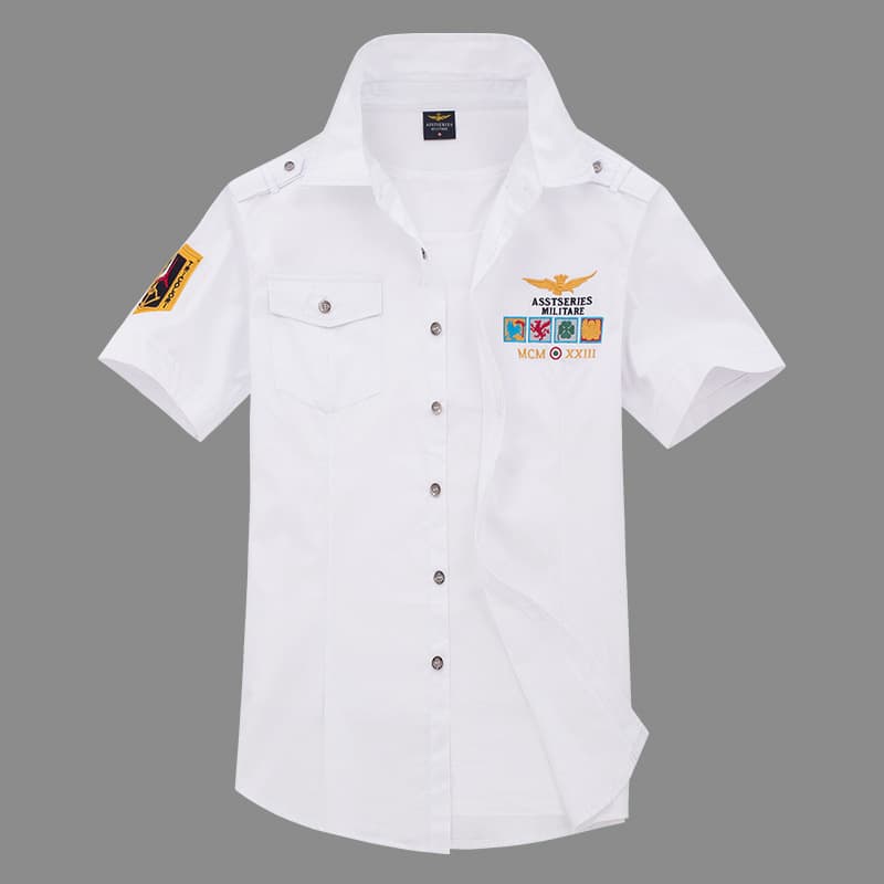 2022 Men's Spring and Summer Fashion Short-Sleeved Shirt, Youth Slim Fit Cotton Casual Sports Half-Sleeve Shirt