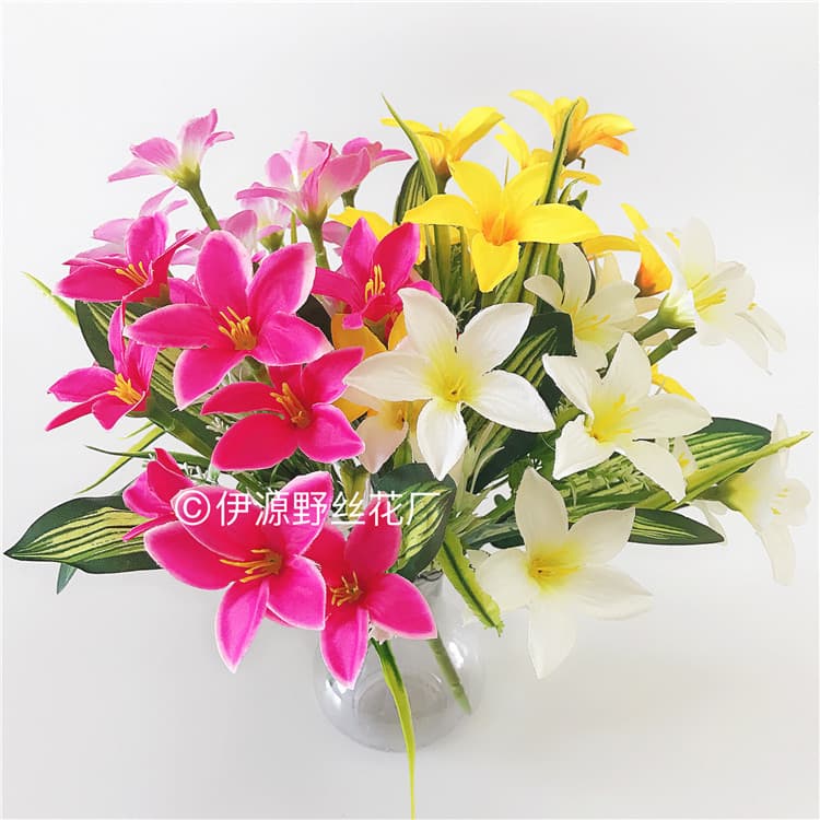 Simulated 10-head lily perfume lily fake tiger orchid simulated flower wholesale silk flower living room decoration wedding