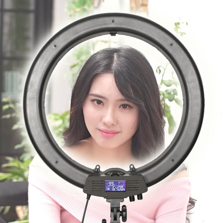 Green Season RL 18-inch LED Ring Fill Light, Anchor Photography Light with Digital Display, Beauty and Eye Reflection Light
