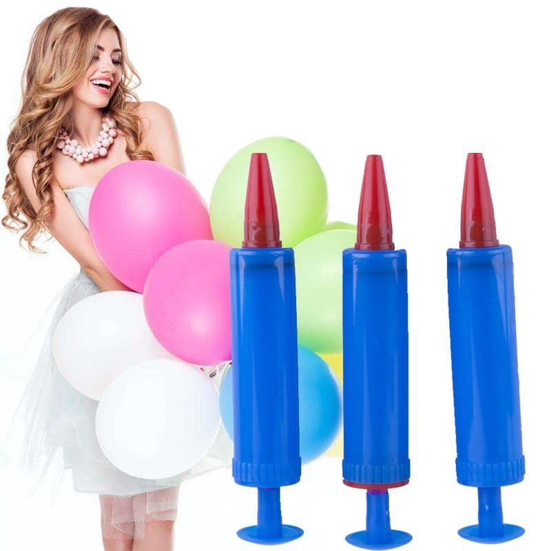 Mini Balloon Pump 12.8cm, Manual Balloon Inflator, Small Hand Push Dual-Action Balloon Pump