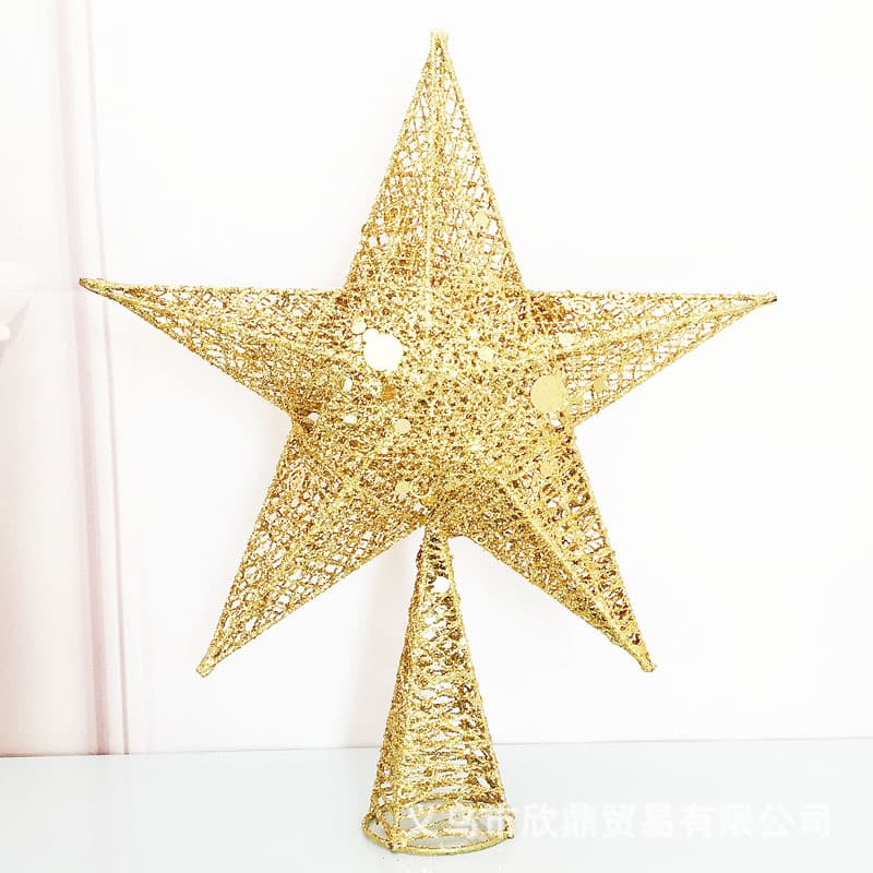 Christmas Tree Topper Star, Five-Pointed Star Iron Glitter Tree Topper, Christmas Tree Top Decoration, Christmas Star, Cross-Border