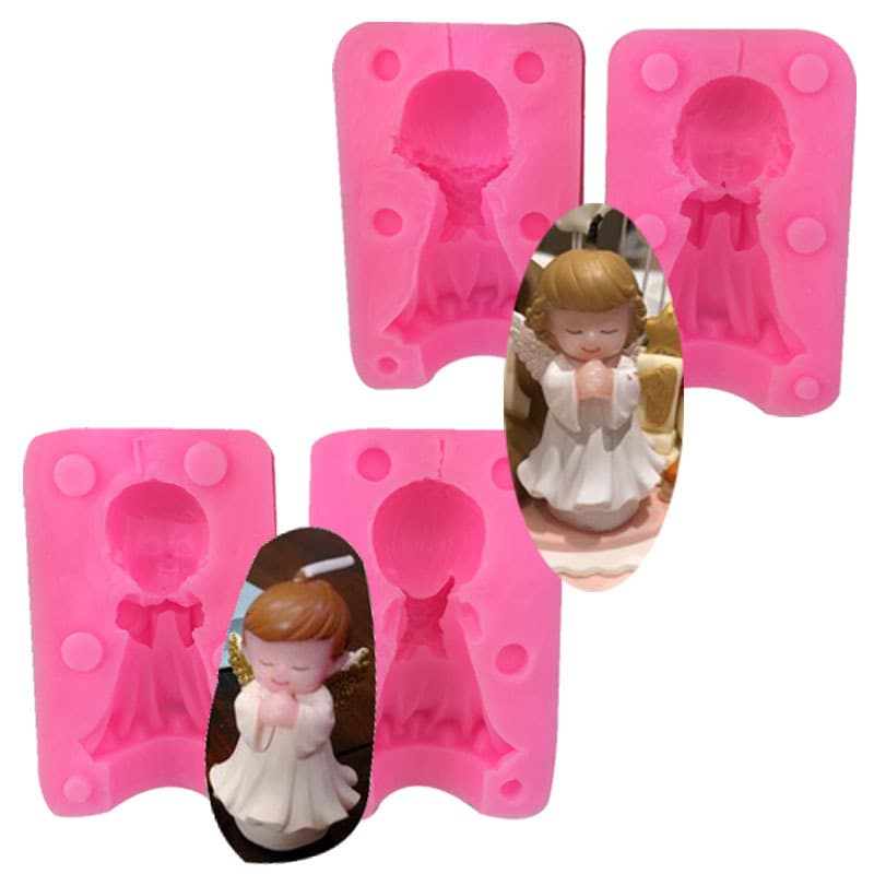 3D Stereo Angel Girl Angel Boy Candle Silicone Mold Lollipop Soap Mold Dripping Mold Baking Cake