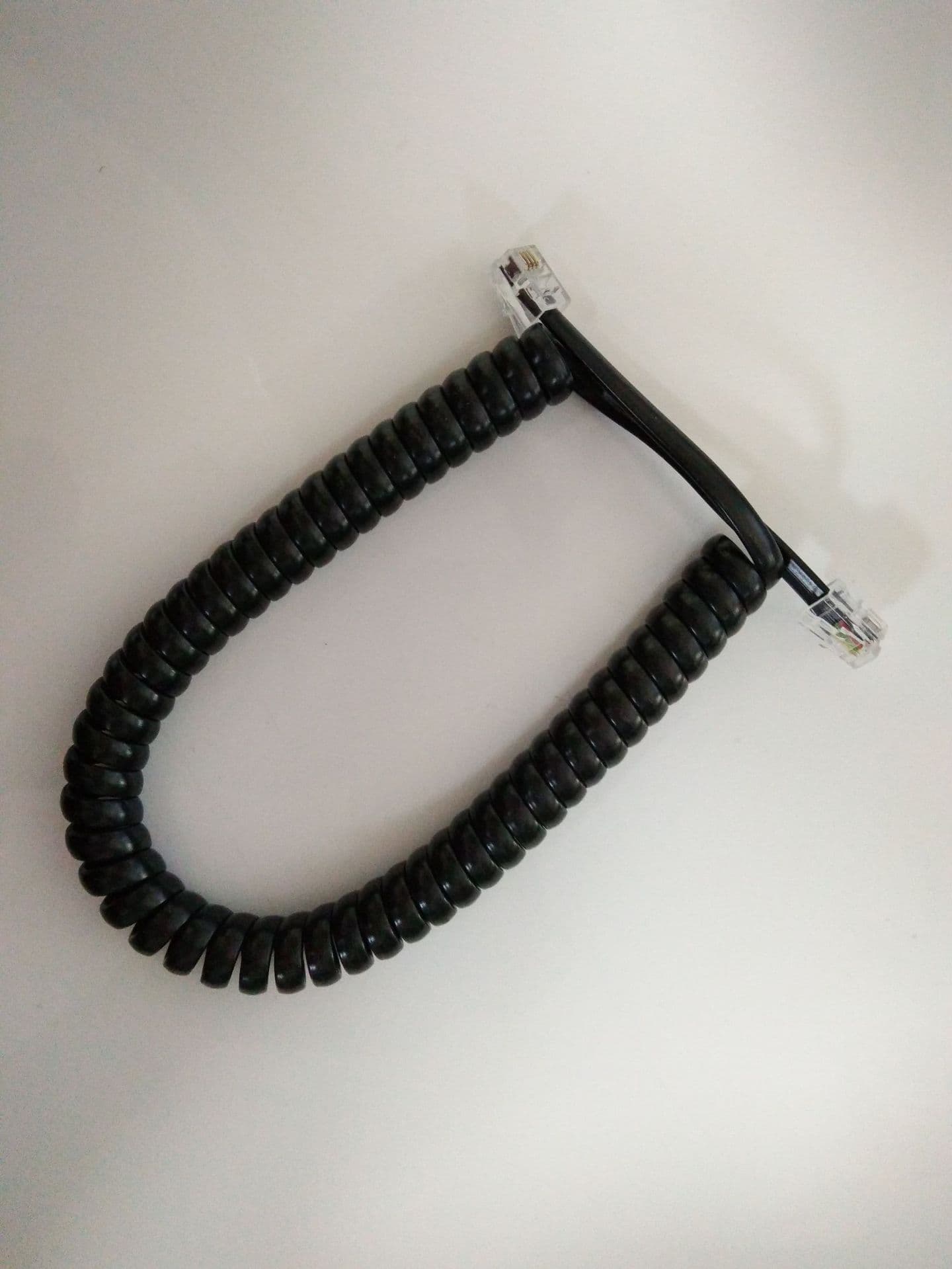 In stock PVC spring cable, 4-core telephone wire, white, 4P4C new model, 3 meters/piece