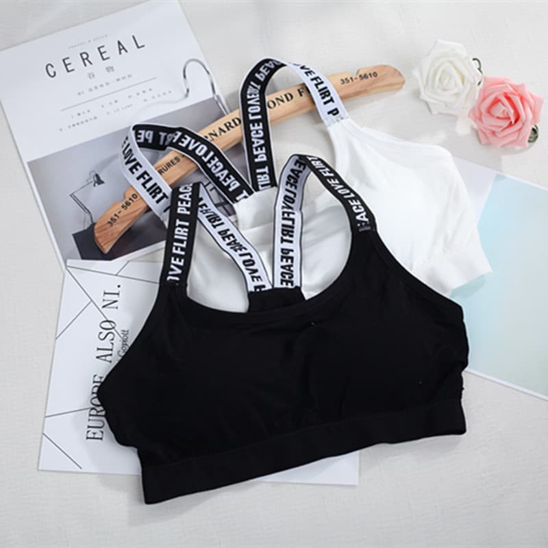Factory Direct English Belt Wrapped Chest with Chest Pad Seamless Strap Yoga Sports Vest Base Letter Tube Top Women