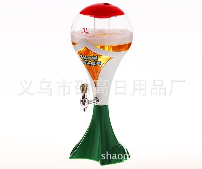 Factory Direct Genuine 3L World Cup Beer Dispenser Round Beer Tower Beer Column Beer Measuring Dispenser for Food Stalls Draft Beer Use