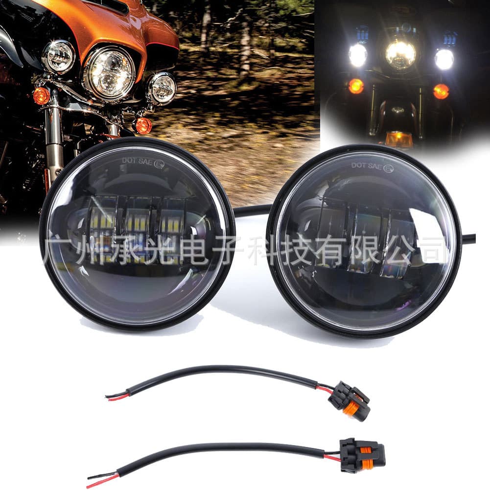 Compatible with Harley 4.5-inch Fog Light 30W Auxiliary Light Harley-Davidson Motorcycle Modified Side LED Fog Light
