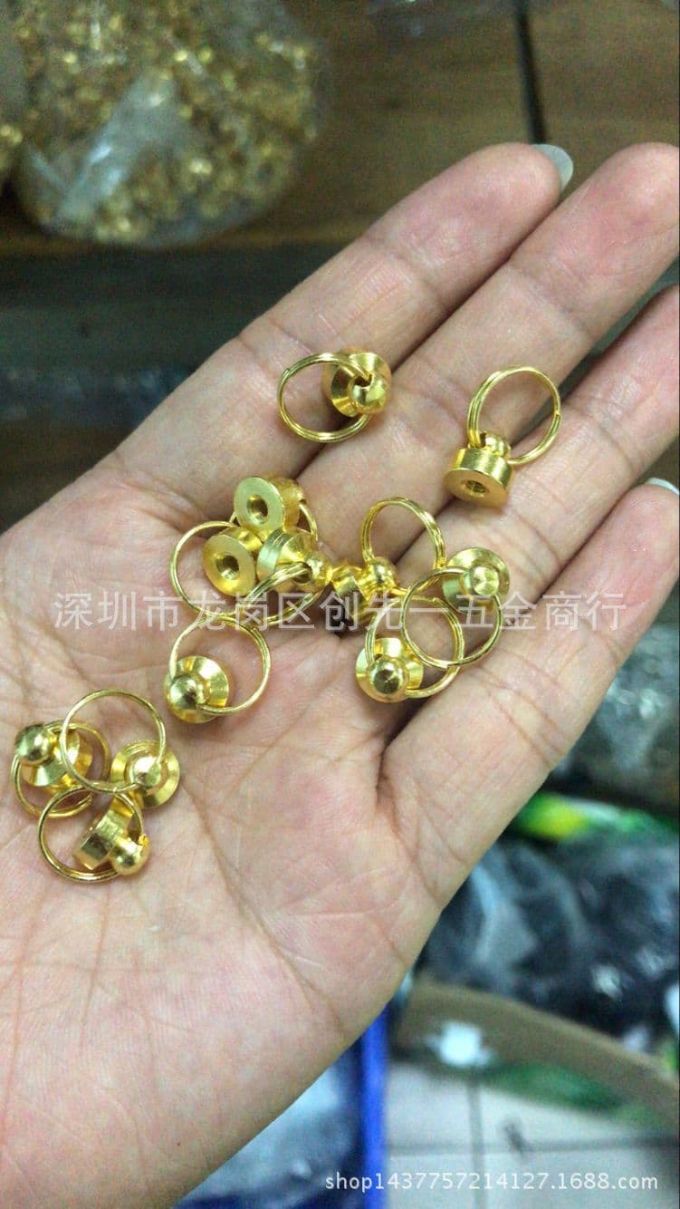 Pure copper double circle monk head Double circle pacifier nail hardware Monk head with ring Monk head with ring