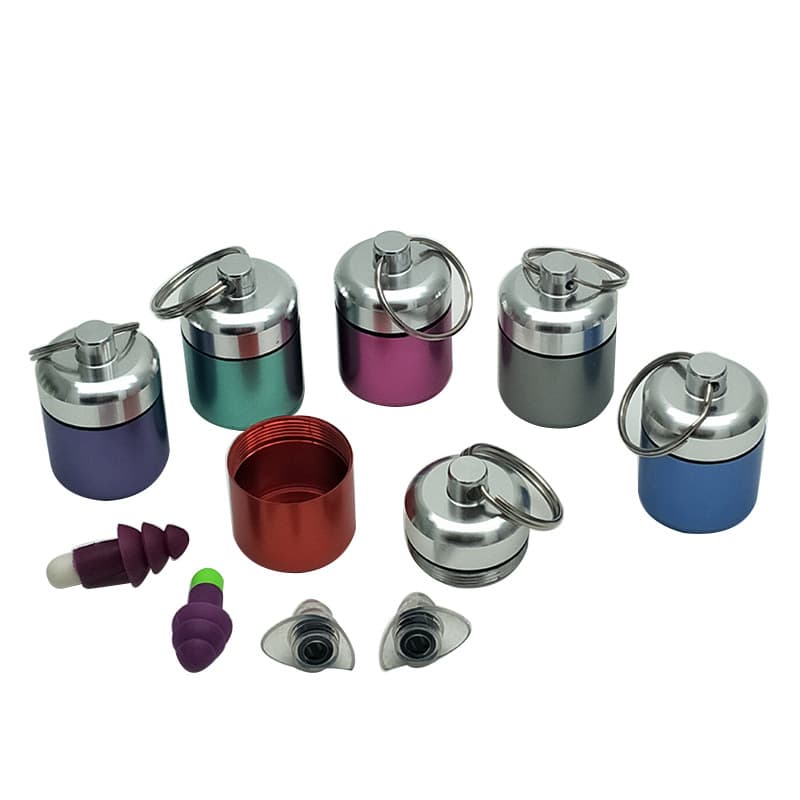 Colorful aluminum alloy earplug storage can metal sealed bottle travel convenient storage box metal container