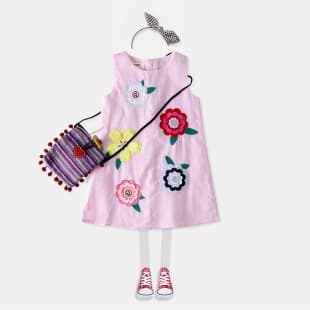 Kids Clothing Girls 2025 Summer New European American Fashion Flower Princess Dress Children's Dress Little Girl Dress