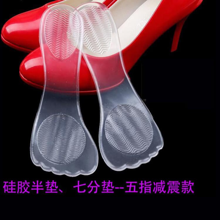 Five-Toe Three-Quarter Cushion Thickened Sandals High Heels Non-Slip Shock-Absorbing Adjustable Insole Forefoot Heel Pressure-Relief Women's Insole
