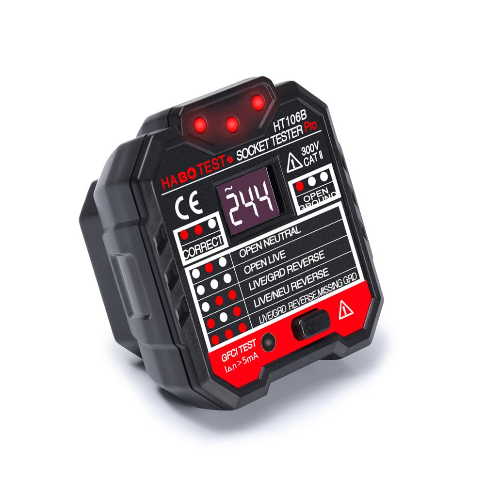 Socket Tester HT-106B Phase Detector/Power Polarity Checker - Compatible with AliExpress, Amazon, Cross-border