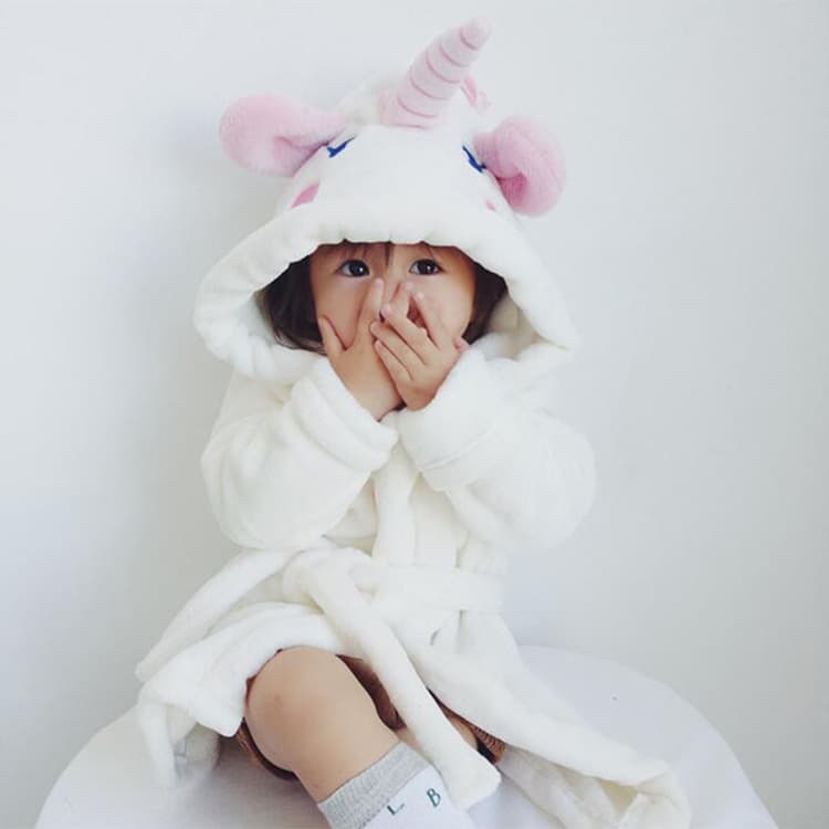 Flannel Bathrobe Children's Loungewear Cute Baby Unicorn Children's Sleepwear Infant Bathrobe Drop Shipping