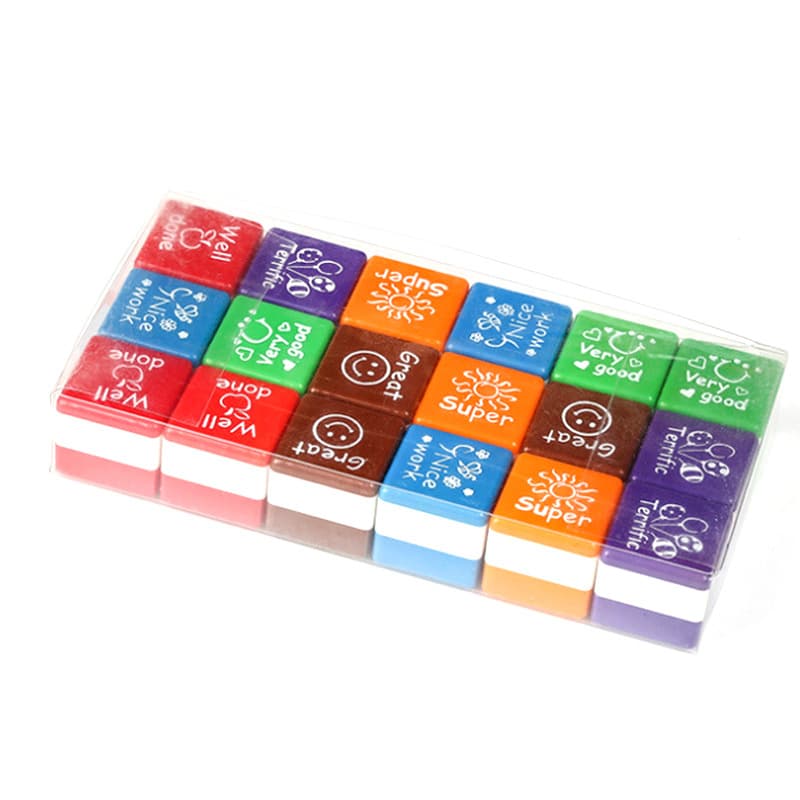 Factory Wholesale Mahjong-Style Square Toy Stamp Plastic Children Reward Clear Stamp Supplies