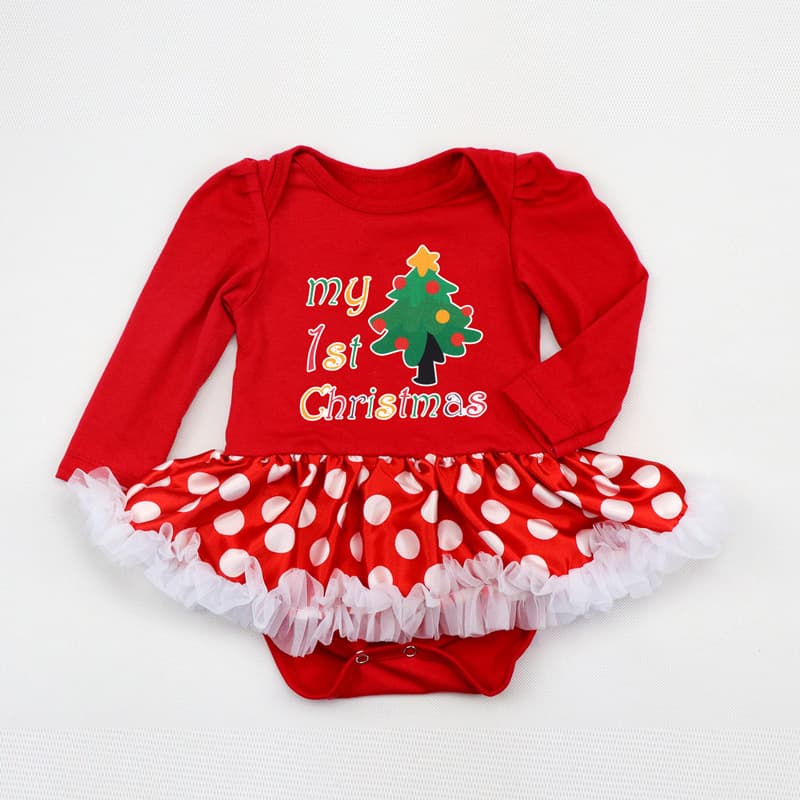 Cross-border INS Children's Clothing Amazon/AliExpress Baby Toddler Long-sleeve Romper Dress Christmas