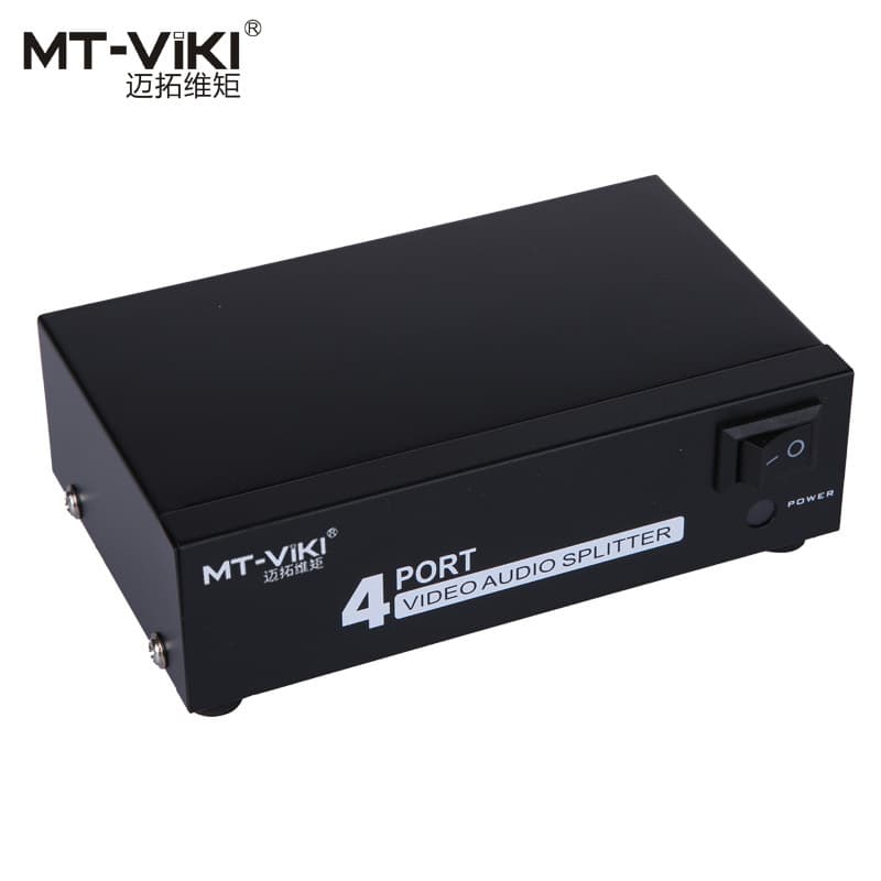 Maituoweiju 1-in-4-out AV Audio-Video Splitter, 1-to-4, RCA Connector Shared Frequency Divider
