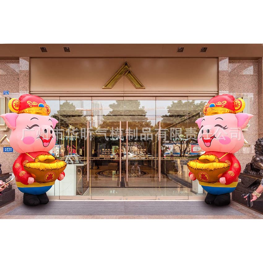 New 2019 Inflatable Pig Year Mascot Model for Shopping Mall New Year Welcome Decoration