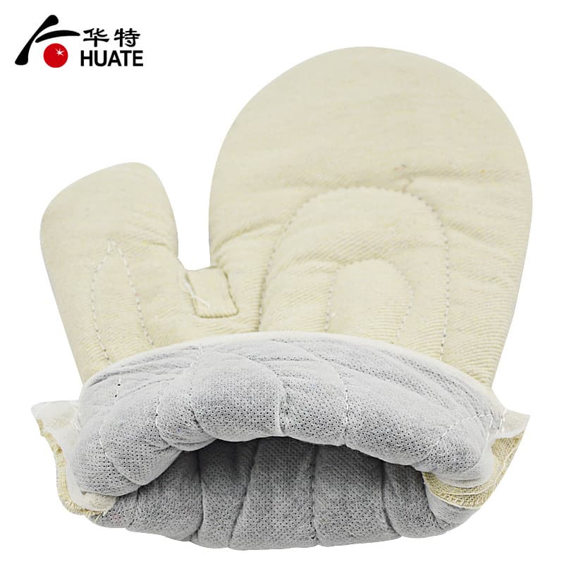 High-temperature resistant cotton-padded thickened heat insulation anti-scald cotton gloves, oven microwave labor protection industrial protective gloves