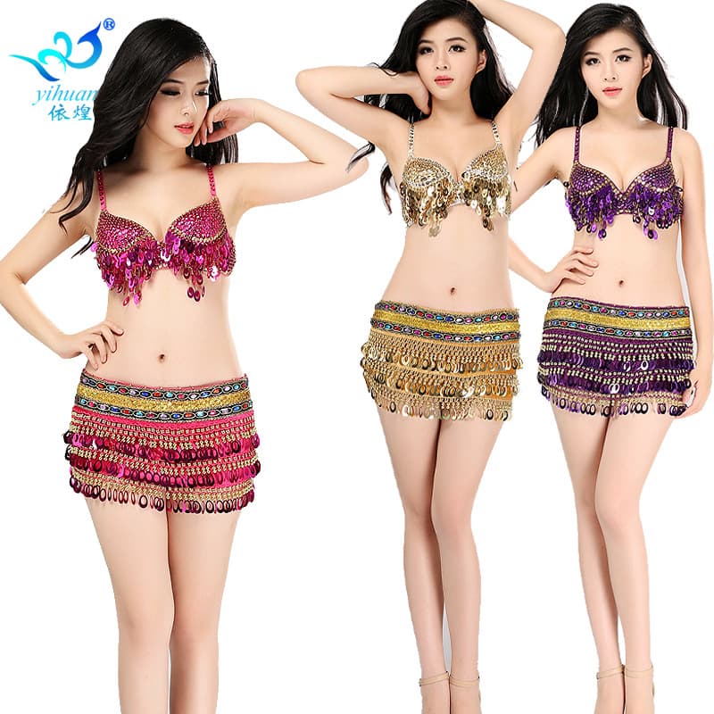 Dance Costume Sequin Bikini Performance Outfit Fringe Bustier Skirt Two-Piece Sequin Clothing Lead Dancer Stage Wear