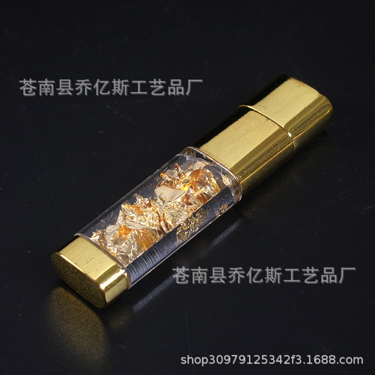 Gold Foil USB Drive Gold Foil Flash Drive 8G Creative USB Drive for Men and Women Creative Electronic Practical Jewelry Gift Promotional Giveaway